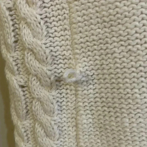 ❤️2/$30❤️[XS]Eddie Bauer Cable Knit Sweater Open Cardigan Capped  Sleeve linen - Picture 4 of 6